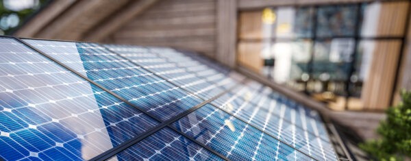 3d rendering of Solar panels on the roof